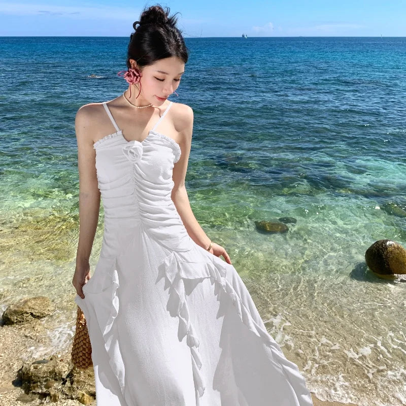 Roman V-Neck Tunic Slim Casual Maxi Dress For Women Lace Dress Good Vibrations