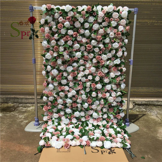 SPR Customized size & color WEDDING Party Hotel Home Baby shower Bar ROLL up FLOWER WALL BACKDROP DECORATION Good Vibrations