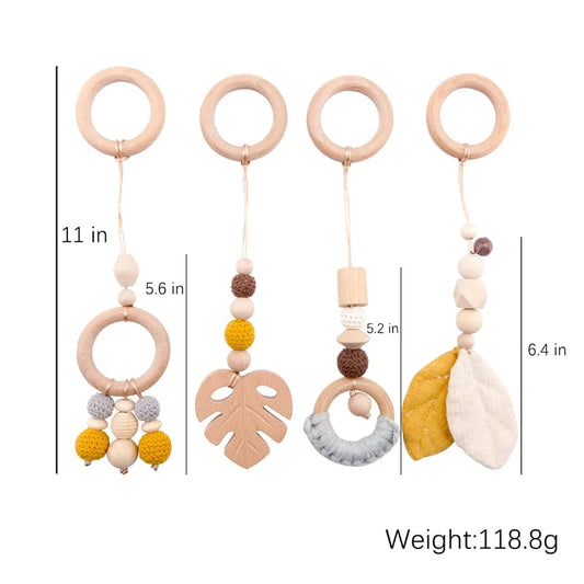 Baby Toys Wooden Play Gym Toys Nordic Baby Room Decor Wood Nursery Sensory Toy Gift Infant Room Clothes Rack Accessories Rattles Good Vibrations