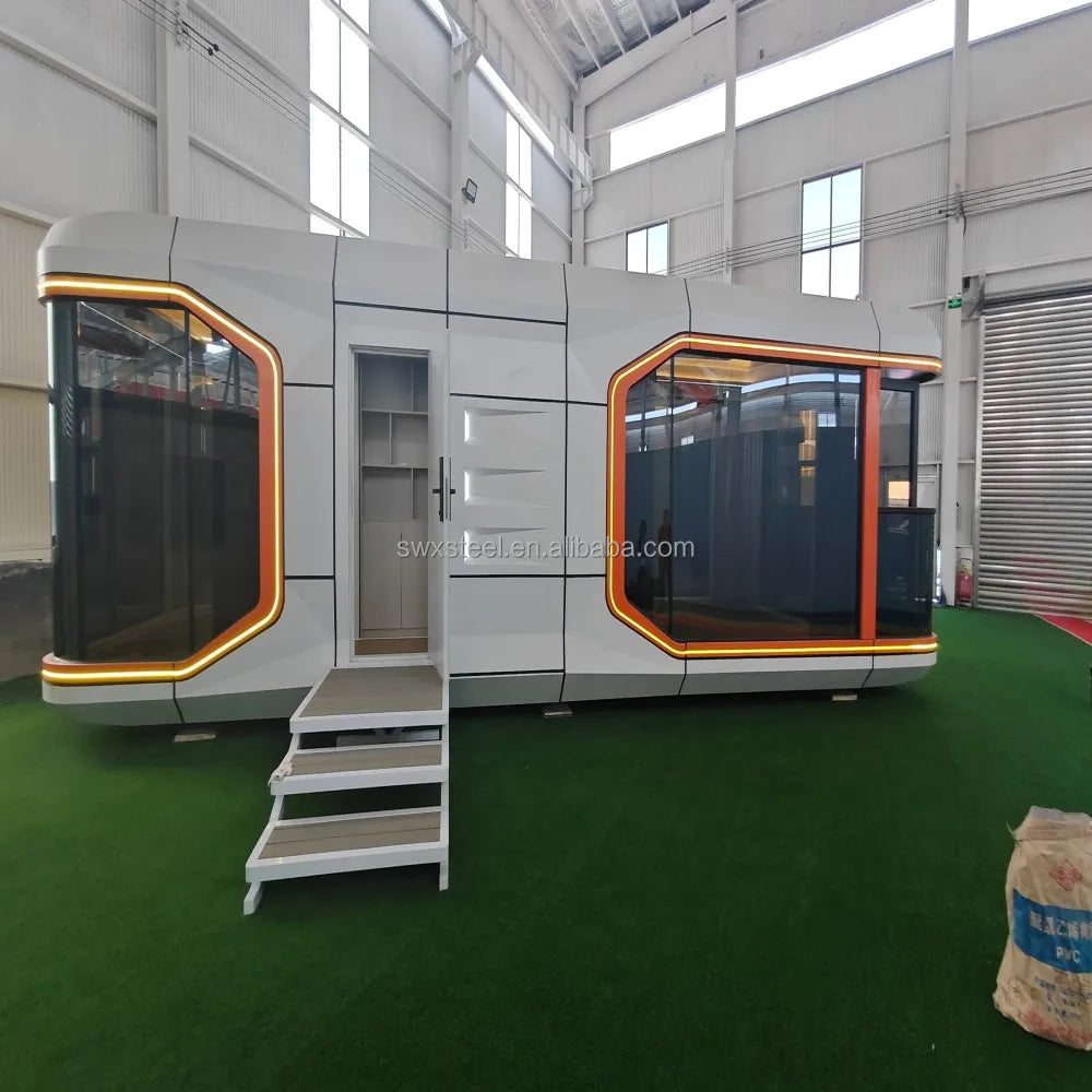 Prefab Vessel House Flat Pack Mobile Capsule Houses Ready Made House Home Steel Structure Homestay Detachable Space Capsule Good Vibrations