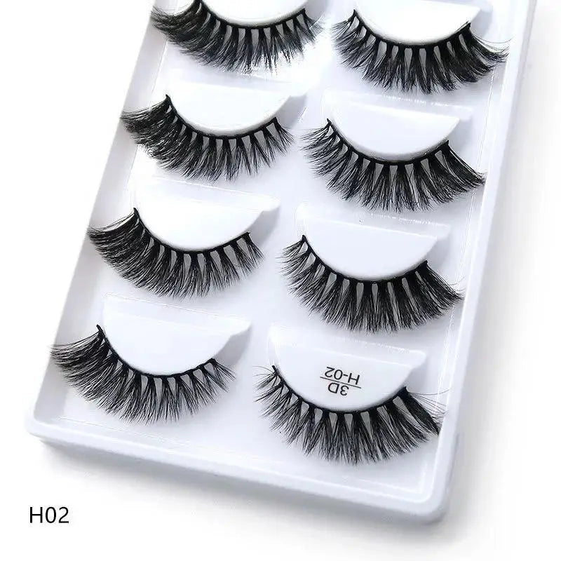 5 Pairs Multipack 3D Soft Mink Hair False Eyelashes Handmade Wispy Fluffy Long Lashes Natural Eye Makeup Tools Faux H13 E08 E01 Good Vibrations