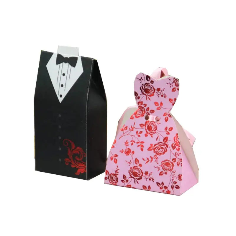 20/30pcs Bride And Groom Candy Box Wedding Favor And Gifts Box Sweet Bags With Ribbon Wedding Decoration Souvenirs Party Decor Good Vibrations