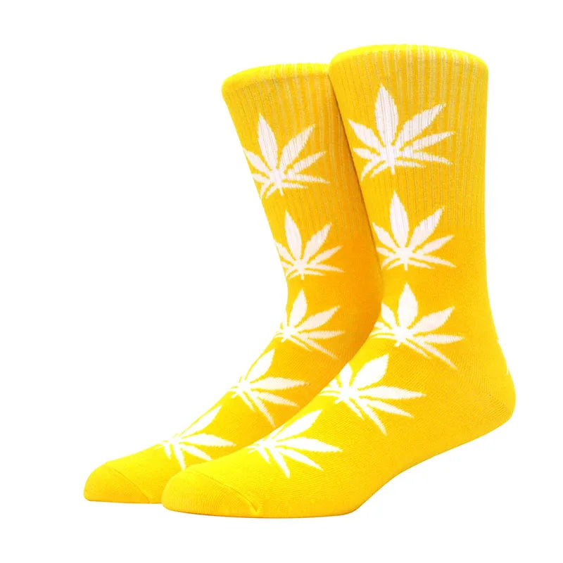 1 pair Men's Fashion Business Weed Hemp Cotton Socks Street Fashion Skateboard Couple Girls Harajuku Trend Socks Give Men a Gift Good Vibrations Adult Super Store