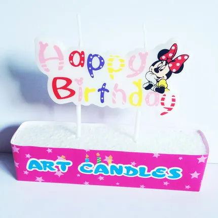 Hot Happy Birthday Number 0-9 Candles Cartoon Mickey Minnie Mouse Candle Cake Cupcake Topper Party Decoration Supplies DIY Gifts Good Vibrations