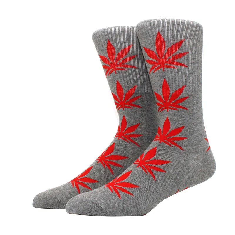 1 pair Men's Fashion Business Weed Hemp Cotton Socks Street Fashion Skateboard Couple Girls Harajuku Trend Socks Give Men a Gift Good Vibrations Adult Super Store