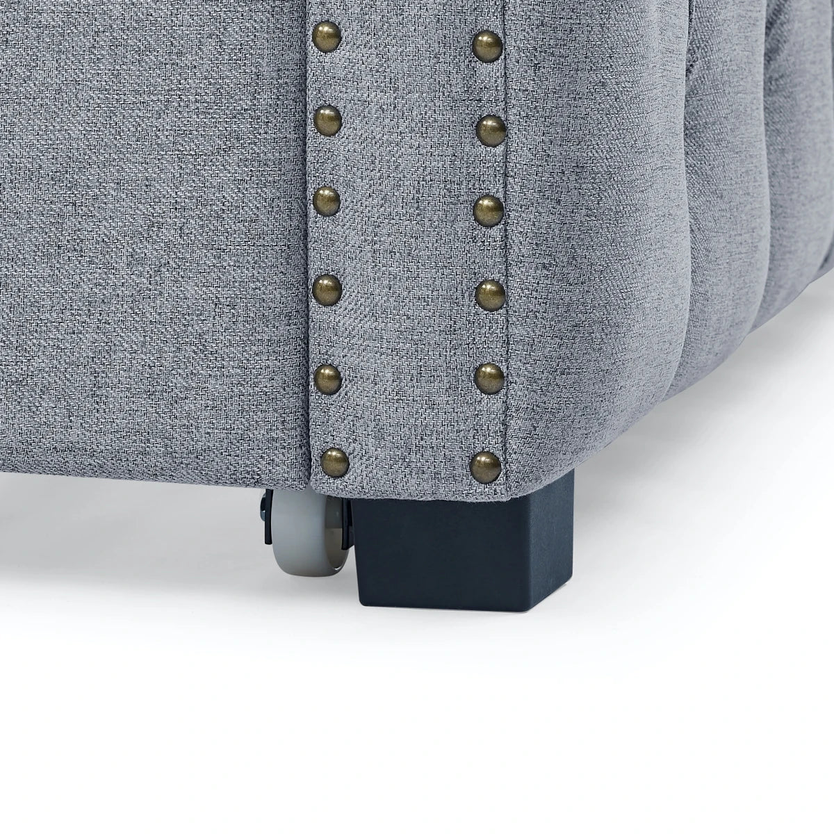 Daybed with Trundle Upholstered Tufted Sofa Bed With Button and Copper Nail on Square Arms Full Daybed and Twin Trundle Good Vibrations