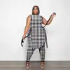 Two Piece Set African New Dashiki Fashion Sleeveless Suit Top and Pant Suits Party for Women Outfits 2022 Spring Summer Matching Good Vibrations