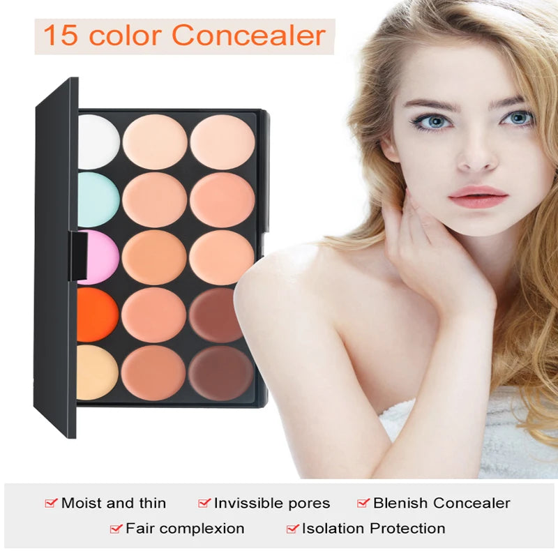 15 Colors Concealer Palettes Foundation Makeup Full Cover Contour Face Cream Base Primer Moisturizer Hide Blemish Good Vibrations