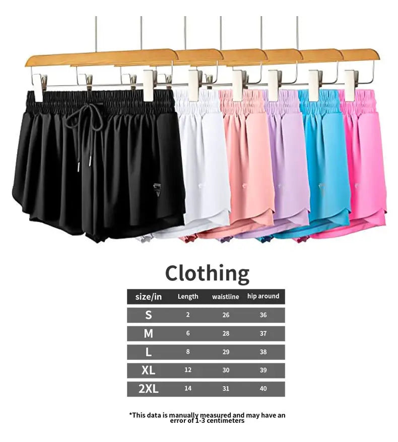 Hot Selling 2024 New Spandex 2 in 1 Gym Yoga Casual Workout Youth Shorts Women Sport Skirt Running Biker Shorts for Women Good Vibrations