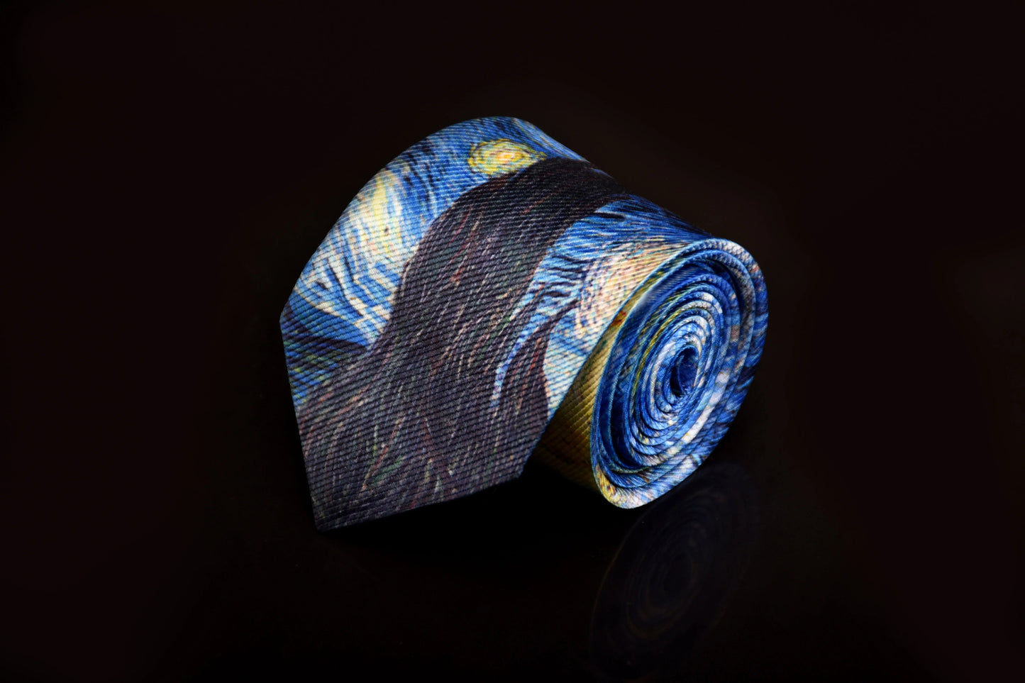 3D Printed 8cm Wide Men's Tie Van Gogh Oil Painting Starry Moon Night Fun Tie Casual Party Wedding Suit Dress Neck Tie For Men Good Vibrations