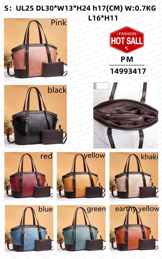 2022 New Bags Foreign Trade Models Stitching Design Shoulder Bag Large Capacity Mother and Child Bag Handbag Sets Good Vibrations