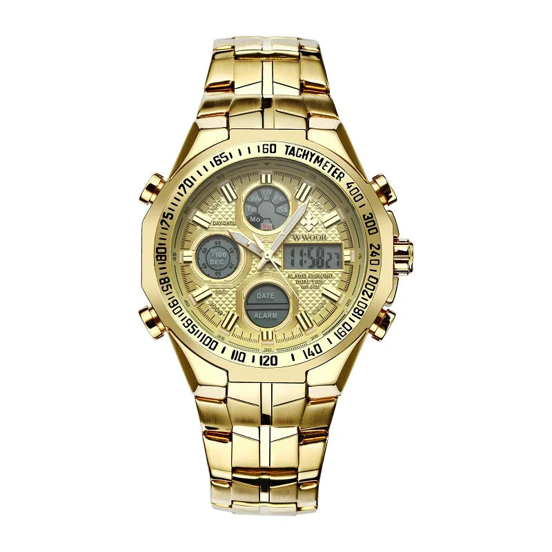 High Quality Digital Quartz Men's Wrist Watches Fashion Electronic Luminous Stainless Steel Waterproof Business Watches for Men Good Vibrations