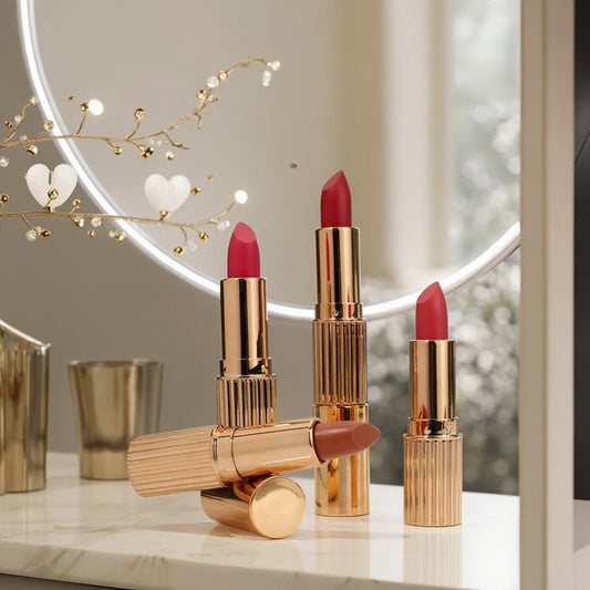 Custom Logo Nude Lipstick Set Private Label Matte Lipstick Tubes Low MOQ for Fashion Style Makeup Own Brand Lip Gloss Good Vibrations