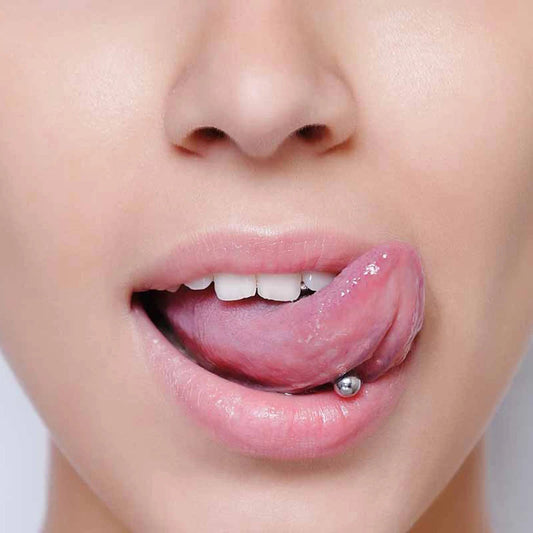 1PC Anti-Allergy Surgical Steel Tongue Rings Women Flat Zircon Piercing Tongue Barbells Piercing Body Jewelry 14g Good Vibrations