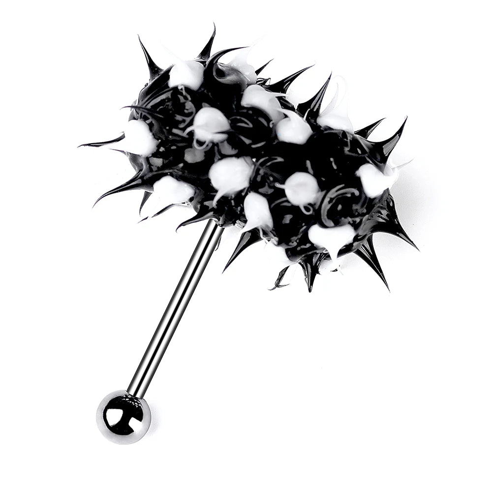 With Battey Vibrating Tongue Ring 16G Surgical Steel Tongue Piercing Ring Vibrated Tongue Piercing Bar Body Jewelry Lengua Sexy Good Vibrations Adult Super Store
