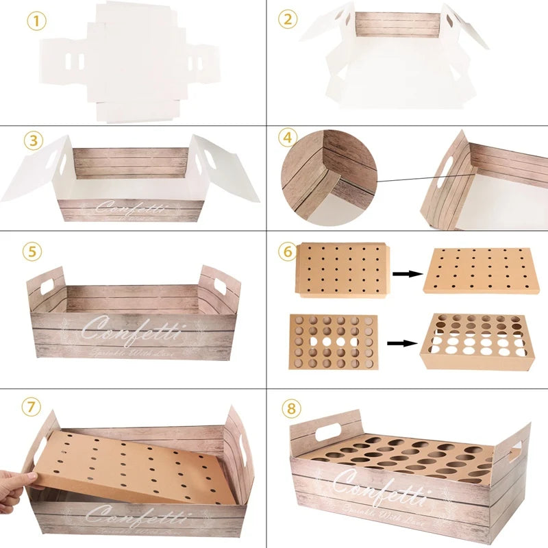 Kraft Paper Wedding Tray Confetti Cone Stand Box Tray Rustic Wedding Decoration Wedding Confetti Cones Wedding Cones  Set supply Good Vibrations