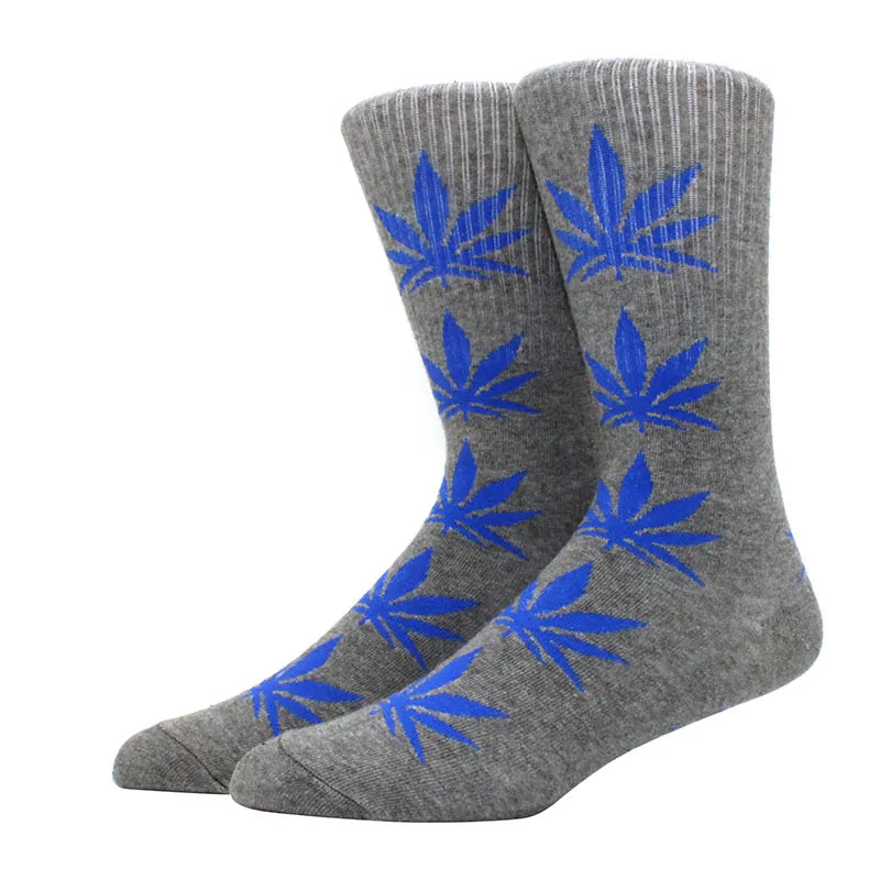 1 pair Men's Fashion Business Weed Hemp Cotton Socks Street Fashion Skateboard Couple Girls Harajuku Trend Socks Give Men a Gift Good Vibrations Adult Super Store