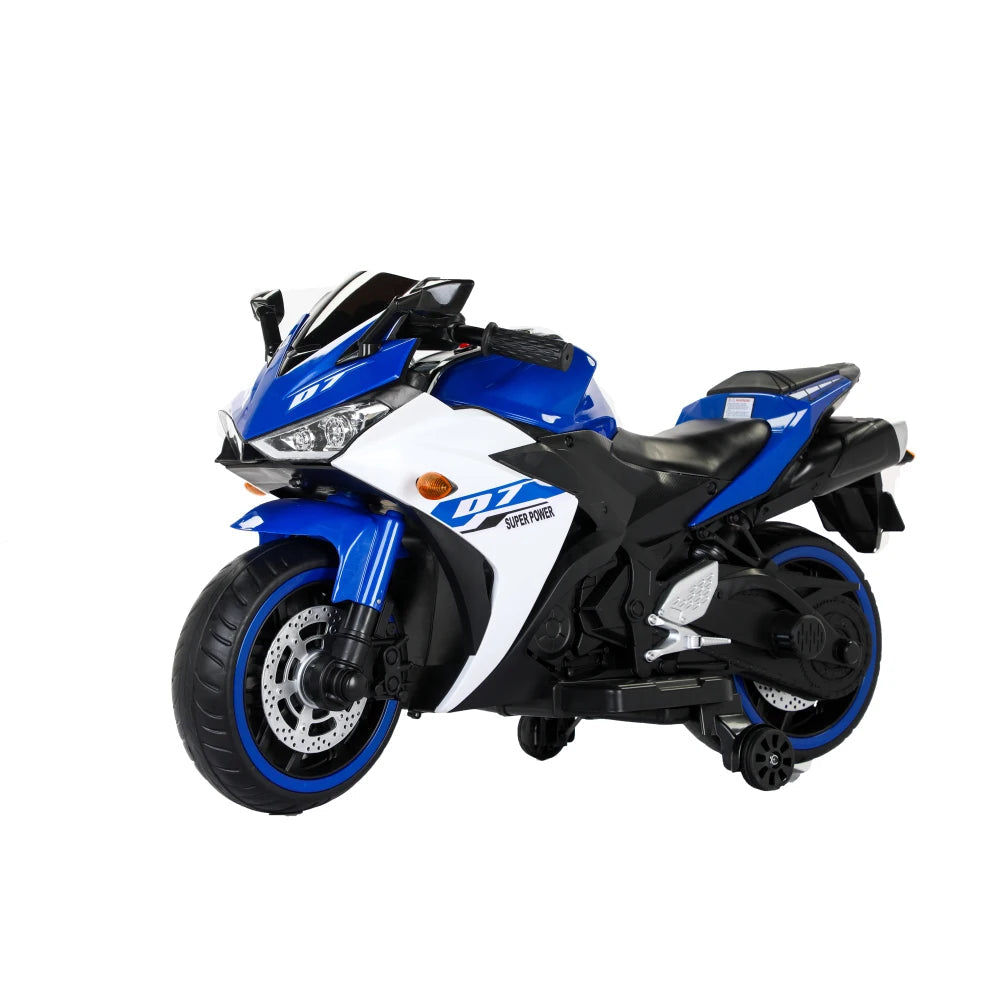 12 V Kids toys motorcycle/Kids electric car for Boys Girls with Training Wheels/manual throttle/ drive by hand/Lighting wheels Good Vibrations