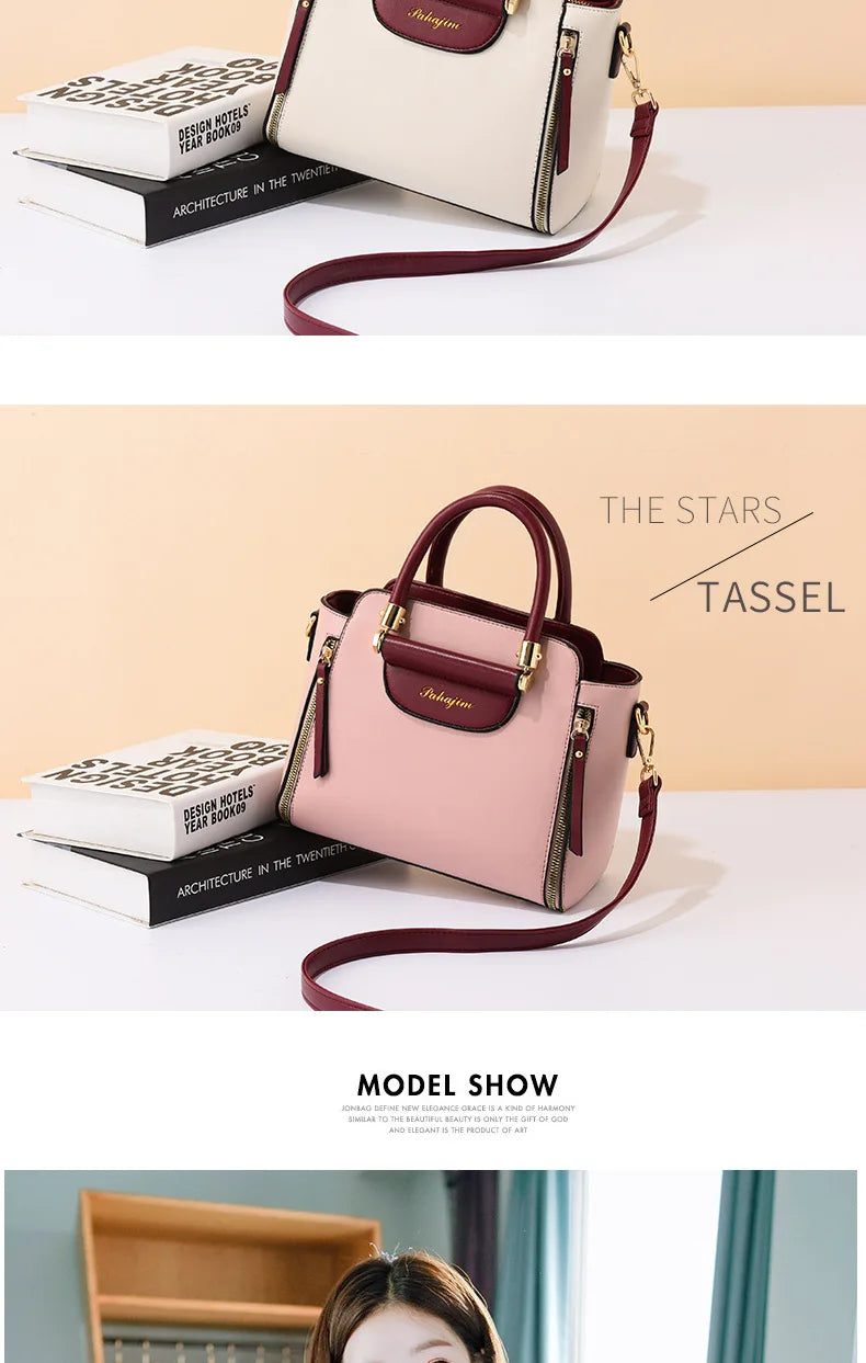 Women's bag 2025 new fashion women's bags hit color hand-held  bag Europeand the United States all-match shoulder messenger bag Good Vibrations