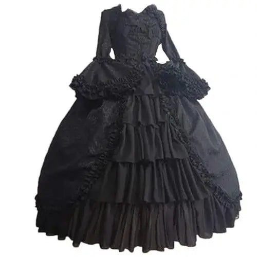Medieval Dresses Gothiced Court Dress Royal Lady Ball Lolita Dress Square Neck Tight Waist Bowknot Women Dress Vestido Ropa Good Vibrations
