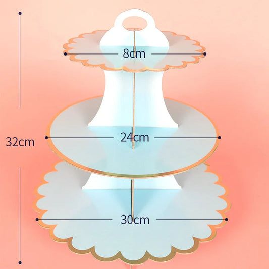 3-Tier Cardboard Cupcake Cake Stand Cupcake Holder for Birthday Party Wedding Baby Shower Christmas Parties Display Dessert Good Vibrations