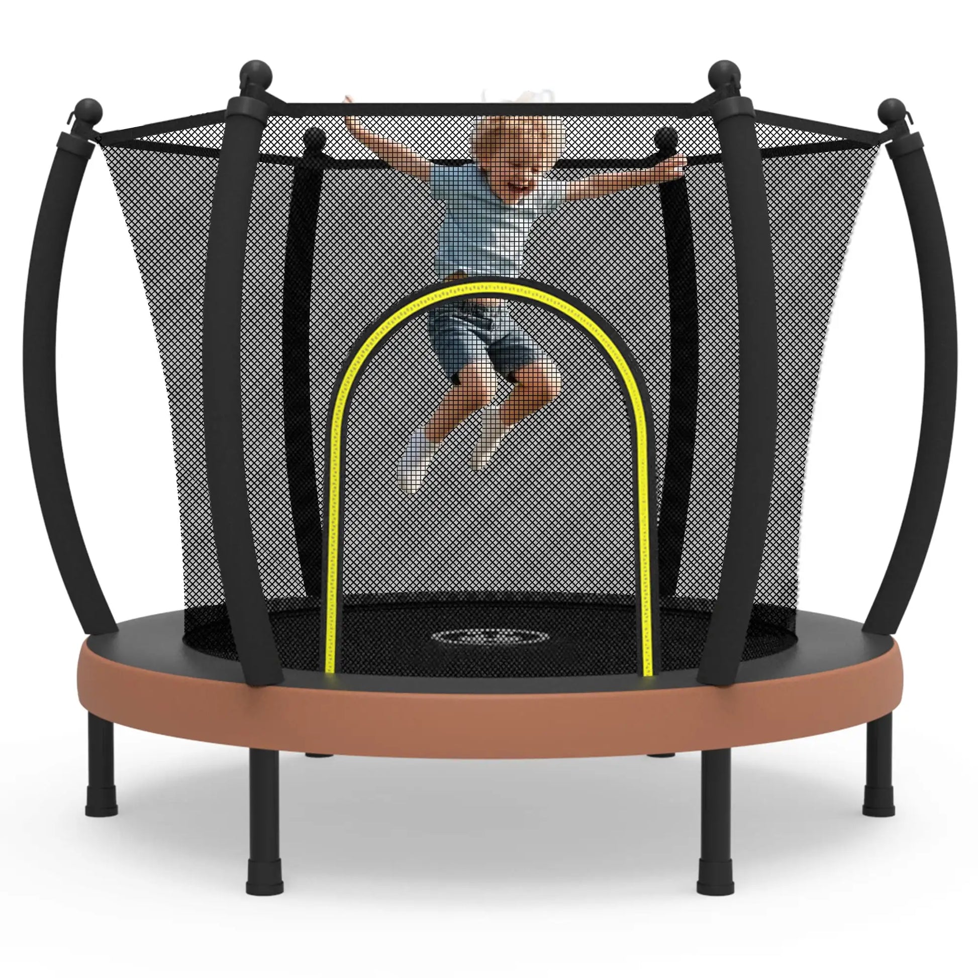 Zoshine 60" Indoor Baby Trampoline, Multi Color Mini Design Save Space,  Inside Safe Enclosure Net with Bounce Jumping Mat Good Vibrations