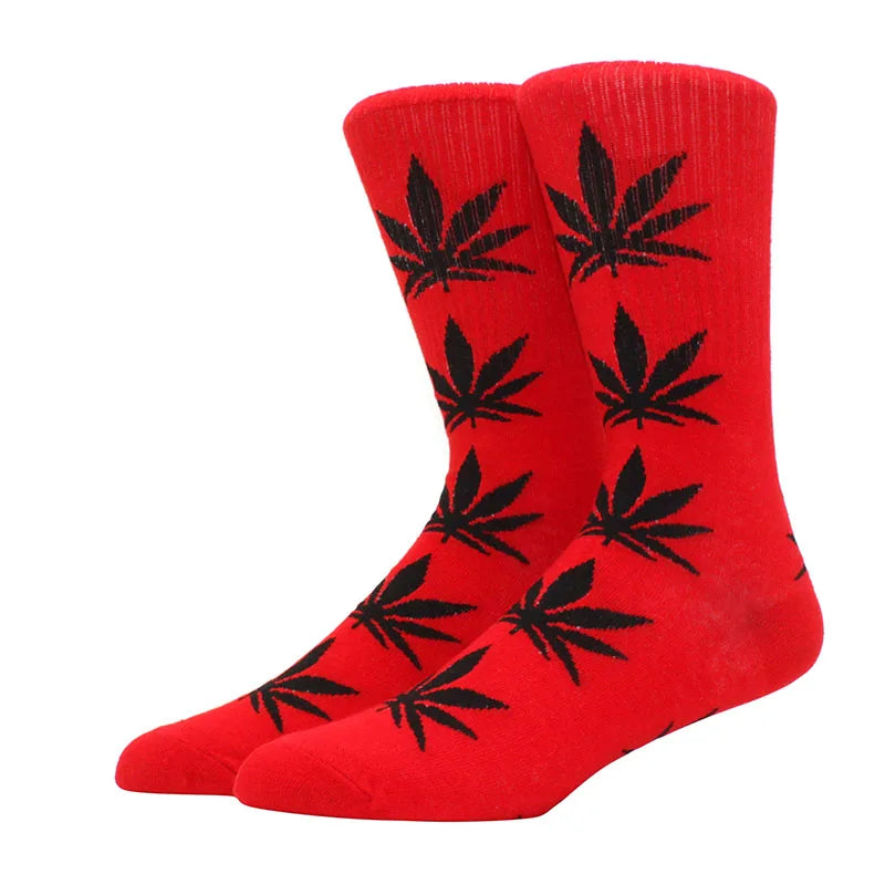 1 pair Men's Fashion Business Weed Hemp Cotton Socks Street Fashion Skateboard Couple Girls Harajuku Trend Socks Give Men a Gift Good Vibrations Adult Super Store