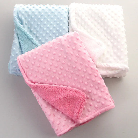 Wholesale 30X40inch Polyester Minky Dot Baby Blanket for Baby Sublimation Fleece Blanket Minky Dot Baby Blanket Good Vibrations