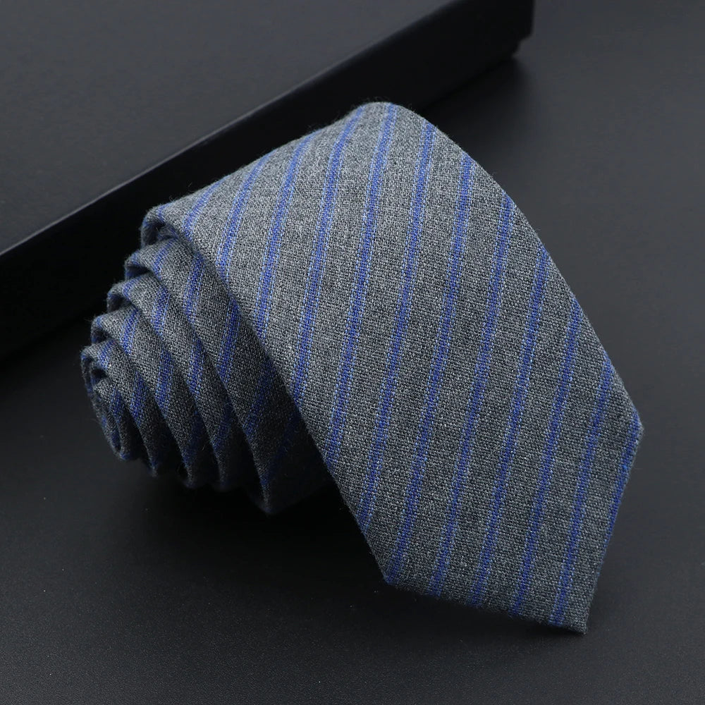 Mens Tie Imitation Cashmere Classic 6cm Skinny Casual Necktie Cotton Handmade For Wedding Party Dinner Striped Plaid Tie Gift Good Vibrations