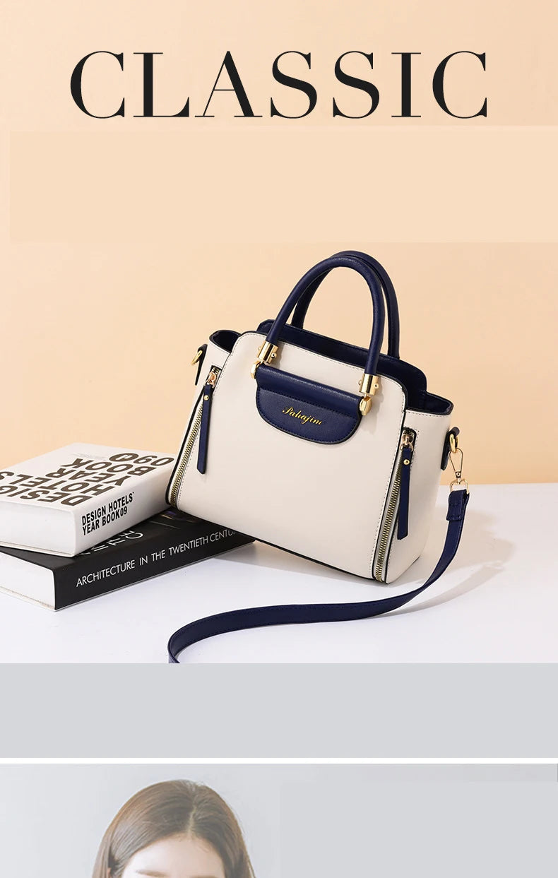 Women's bag 2025 new fashion women's bags hit color hand-held  bag Europeand the United States all-match shoulder messenger bag Good Vibrations