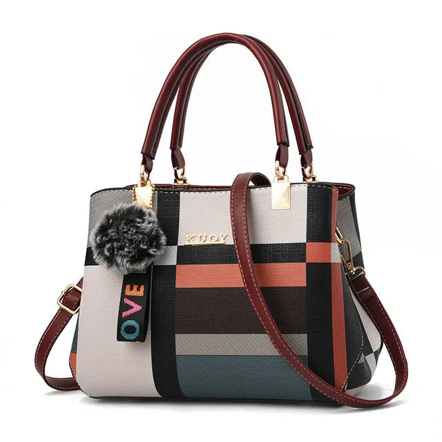 Yogodlns New Luxury Handbag Women Stitching Wild Messenger Bags Designer Brand Plaid Shoulder Bag Female Ladies Totes Good Vibrations