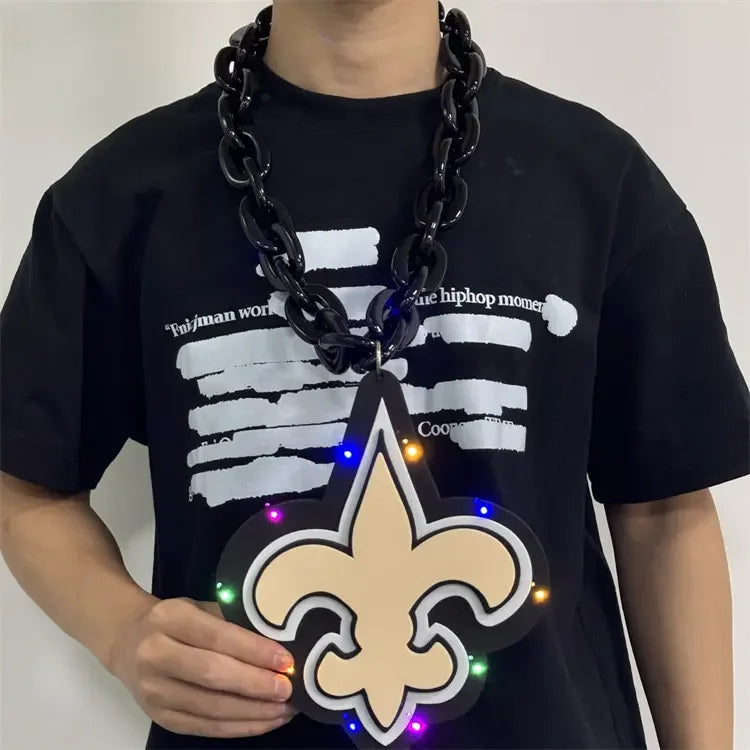 Waterproof New Design Large Size 3D Logo EVA Foam Fan Chain Super Fan Necklace Striking Color and Style Good Vibrations