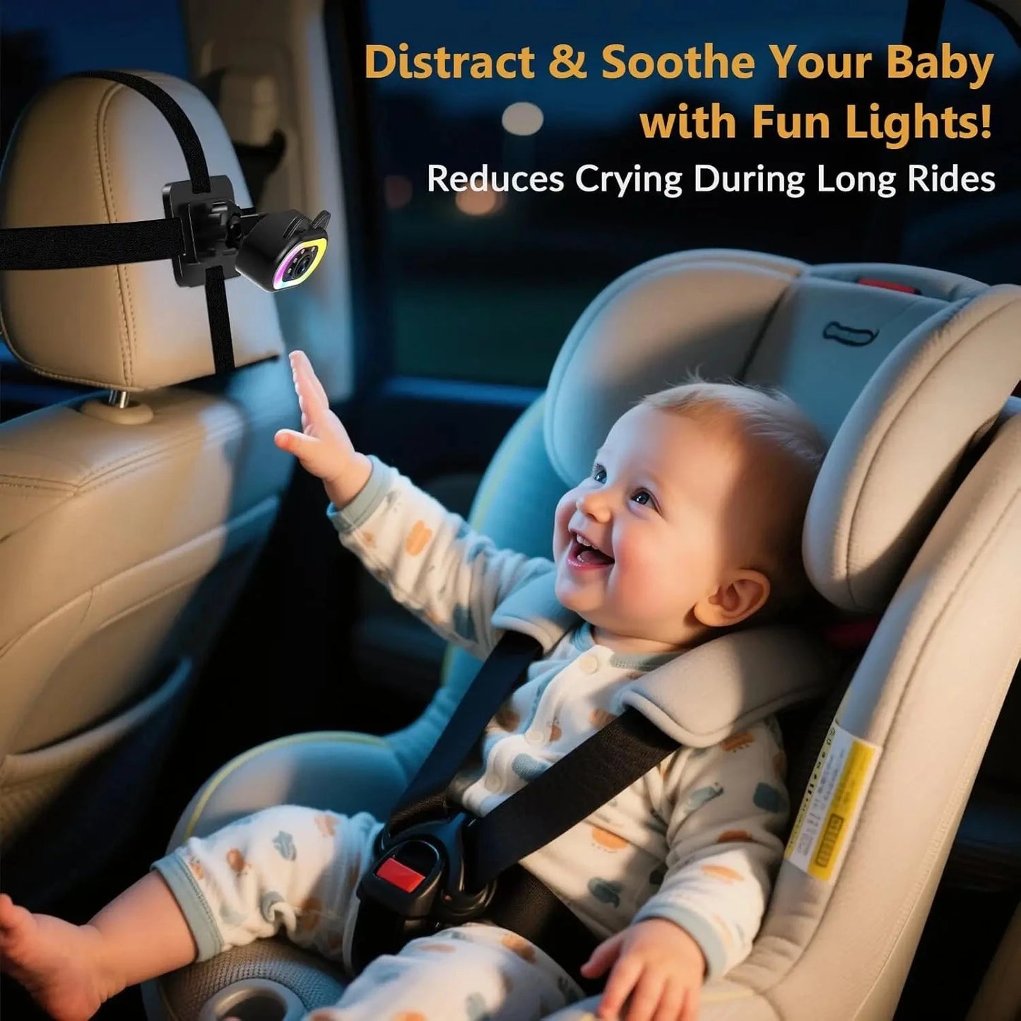 4.3 Inch Security Monitoring Car Backseat Baby Camera Wide Angle HD Night Vision LED Lights LCD Display Good Vibrations