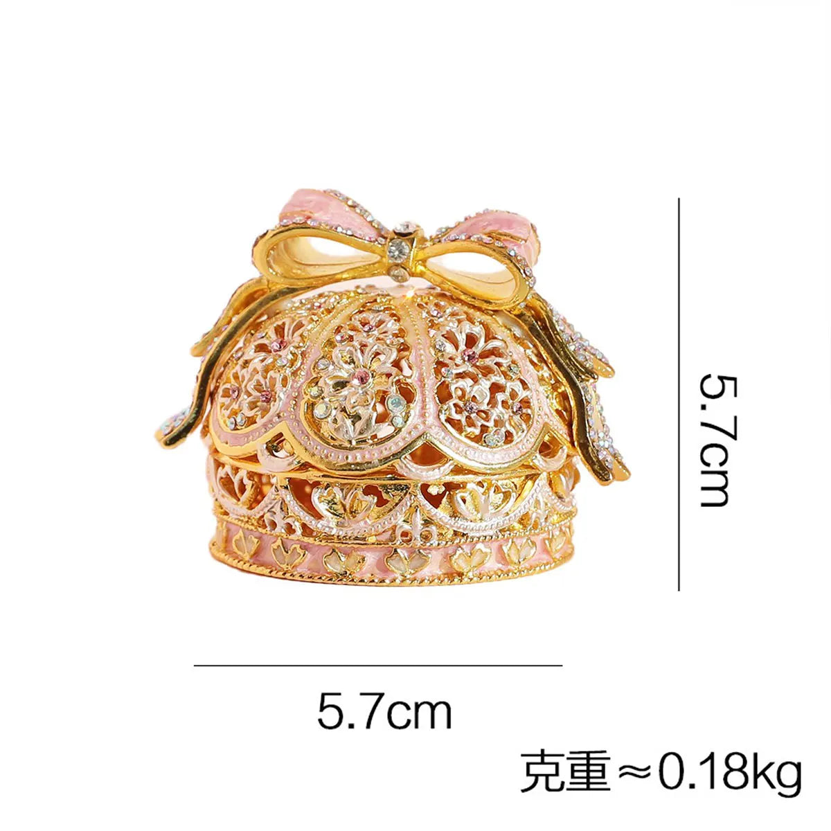 Alloy Enamel Jewelry Box European Princess Bowknot Crown High-end Jewelry Ring Wedding Ring Jewelry Storage Box Good Vibrations