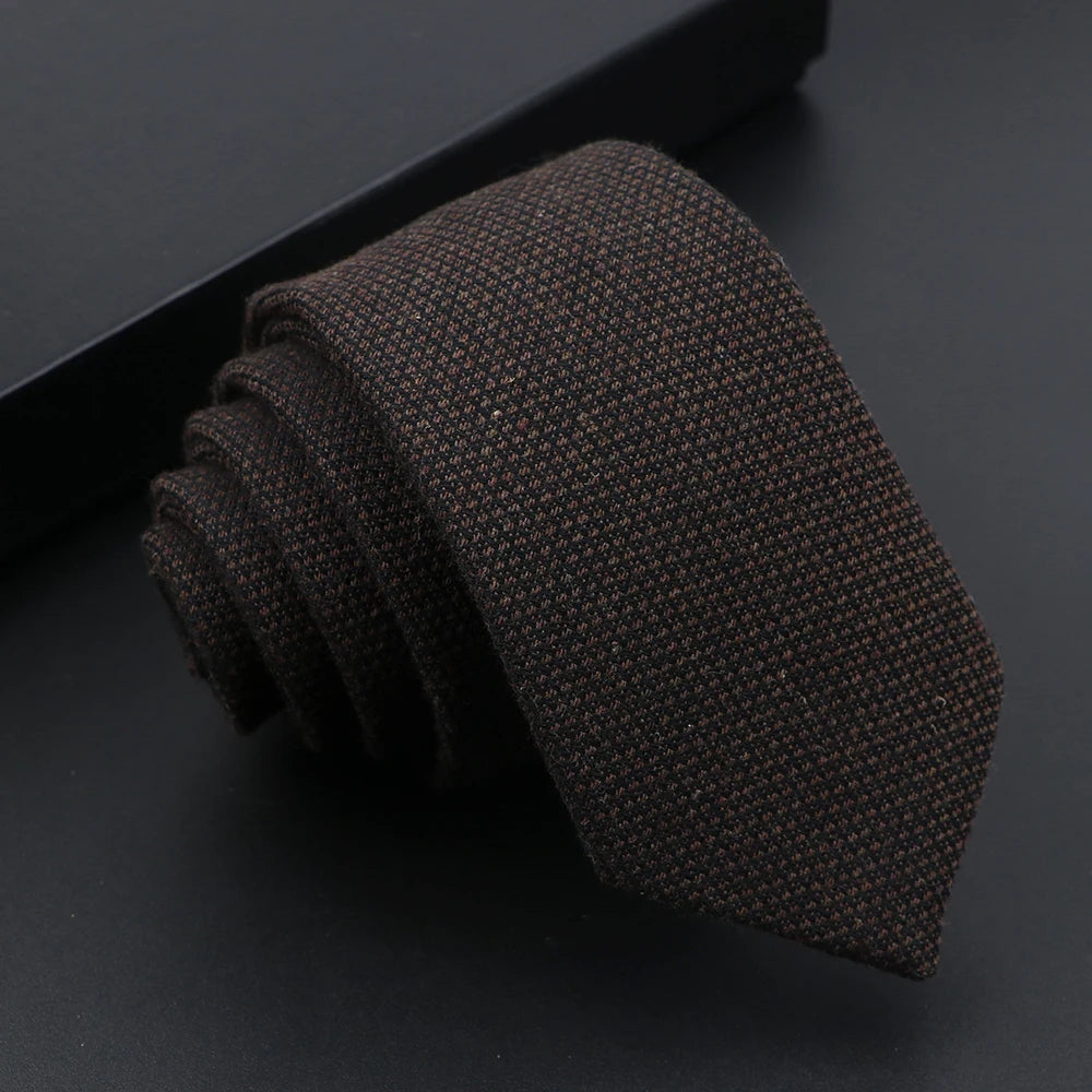 Mens Tie Imitation Cashmere Classic 6cm Skinny Casual Necktie Cotton Handmade For Wedding Party Dinner Striped Plaid Tie Gift Good Vibrations
