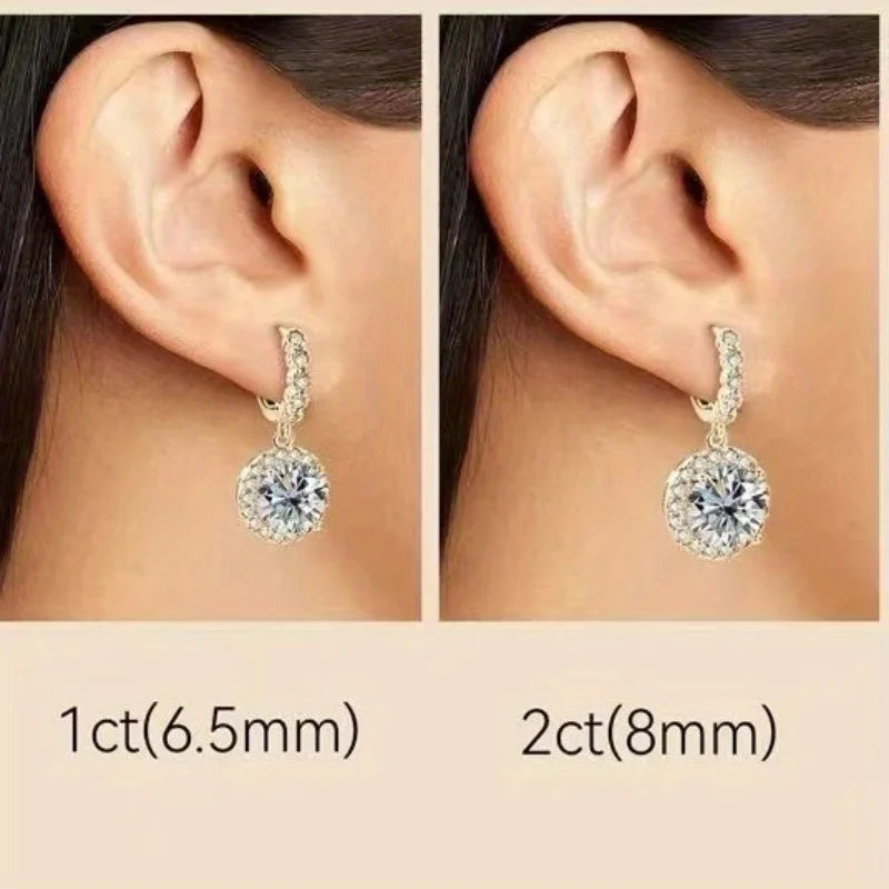 Gra Sunflower 925 Sterling Silver Earrings for Women Set with Sunflower Moissanite Dazzling Jewelry Good Vibrations