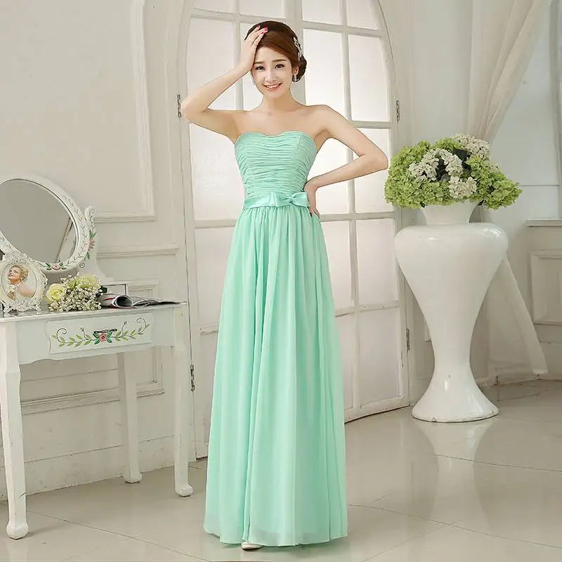 Chiffon Mint Green Bridesmaid Dresses Elegant Women Long Robe Prom Gown Bride Guest Wedding Party Dress Evening Vestidos