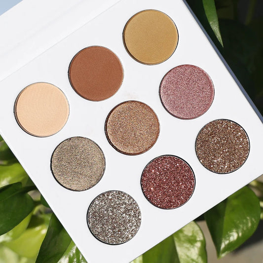 Custom Logo Eye Shadow Palette High Pigmented Nude Matte Makeup Glitter Eye Shadow Palette Private Label Eyeshadow Palette Good Vibrations