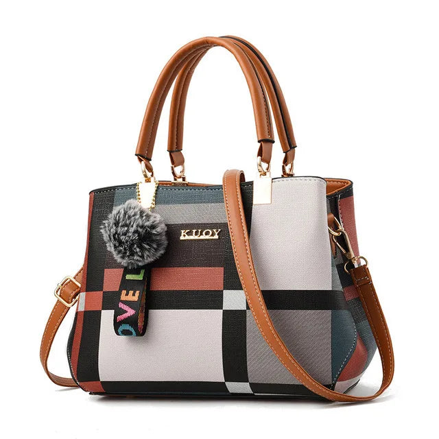 Yogodlns New Luxury Handbag Women Stitching Wild Messenger Bags Designer Brand Plaid Shoulder Bag Female Ladies Totes Good Vibrations