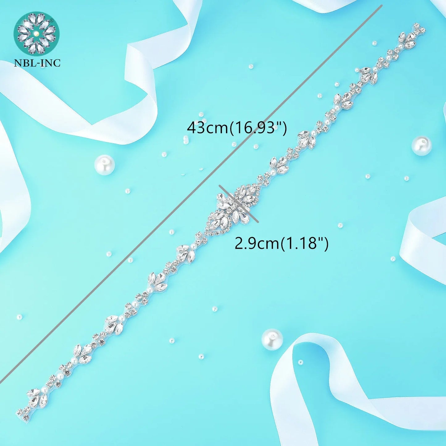 (1PC) Silver Rhinestone crystal iron on applique belt iron on wedding beaded bridal trim for wedding dresses clothing WDD0209 Good Vibrations