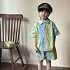 Children's Summer Set Boys Cotton 2024 New Baby Summer Dress Western Style Girls Dress Sister and Brother Good Vibrations