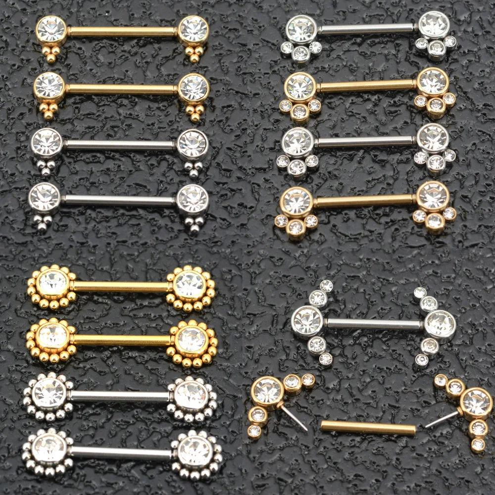 1 Pair 16G 1.2x14mm Plug-in Stainless Steel Barbell Piercing Sexy Women Nipple Piercing Jewelry Unthreaded Nipple Rings No Screw Good Vibrations Adult Super Store