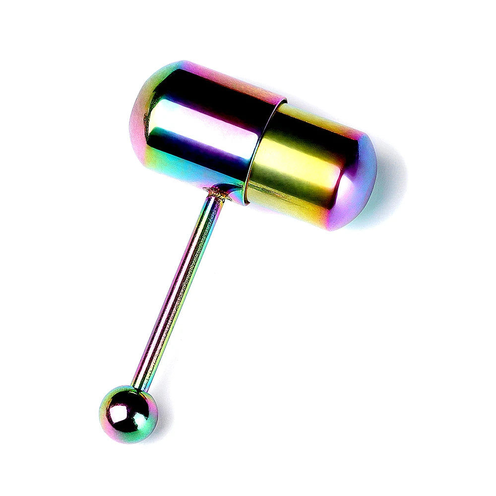 With Battey Vibrating Tongue Ring 16G Surgical Steel Tongue Piercing Ring Vibrated Tongue Piercing Bar Body Jewelry Lengua Sexy Good Vibrations Adult Super Store