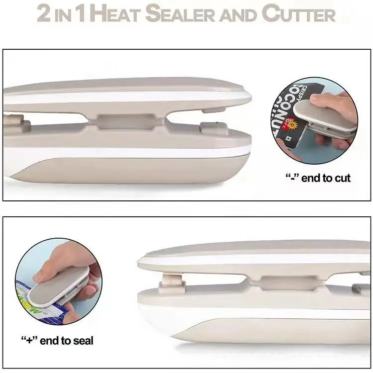 Kitchen Gadgets Gift Set Plastic Bag Cutter Sceller Portable Potato Chips Closer Snacks Packet Food Sealer Good Vibrations