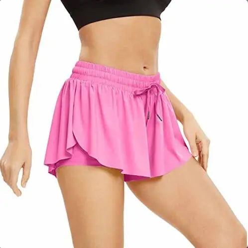Hot Selling 2024 New Spandex 2 in 1 Gym Yoga Casual Workout Youth Shorts Women Sport Skirt Running Biker Shorts for Women Good Vibrations