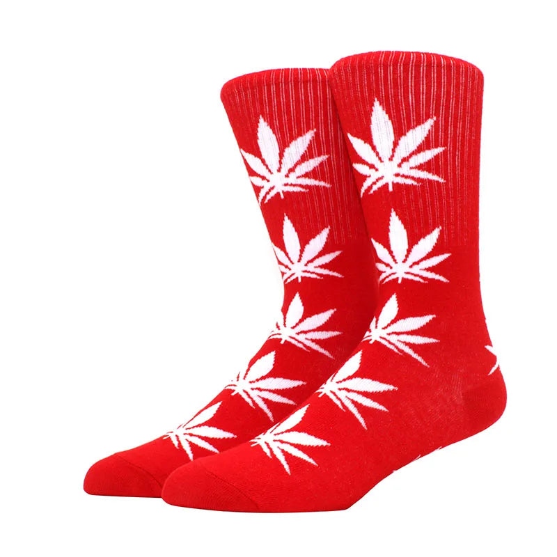 1 pair Men's Fashion Business Weed Hemp Cotton Socks Street Fashion Skateboard Couple Girls Harajuku Trend Socks Give Men a Gift Good Vibrations Adult Super Store