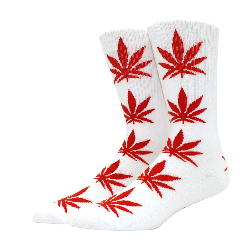 1 pair Men's Fashion Business Weed Hemp Cotton Socks Street Fashion Skateboard Couple Girls Harajuku Trend Socks Give Men a Gift Good Vibrations Adult Super Store