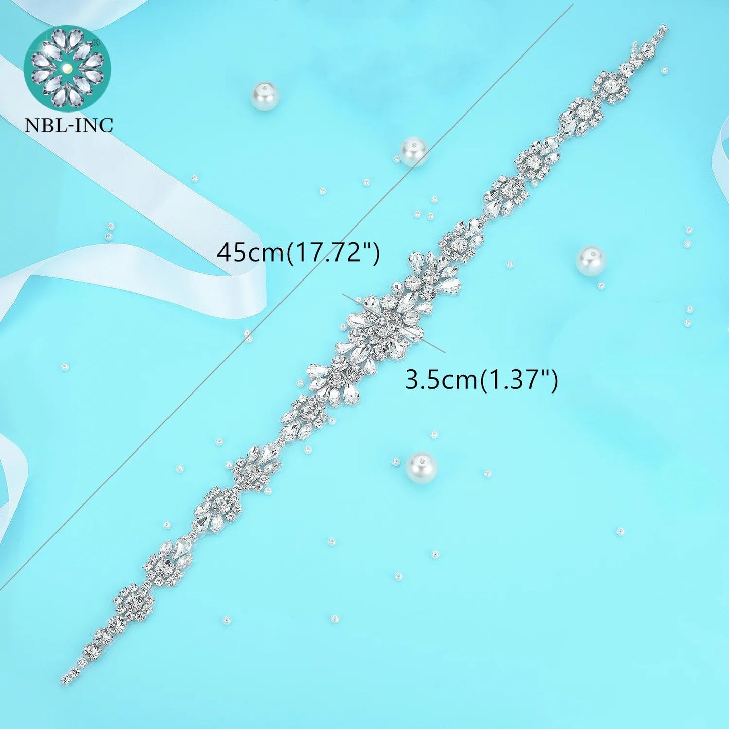 (1PC) Silver Rhinestone crystal iron on applique belt iron on wedding beaded bridal trim for wedding dresses clothing WDD0209 Good Vibrations