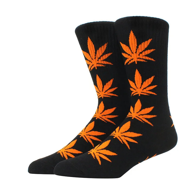 1 pair Men's Fashion Business Weed Hemp Cotton Socks Street Fashion Skateboard Couple Girls Harajuku Trend Socks Give Men a Gift Good Vibrations Adult Super Store