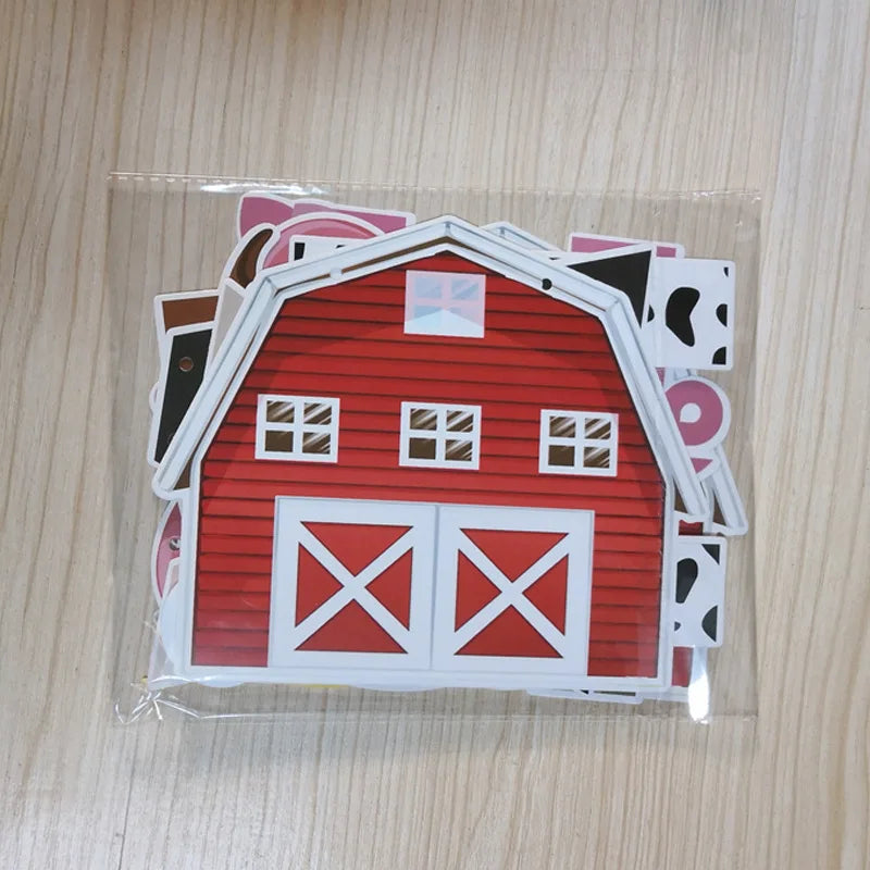 Farm theme happy birthday lettering banner pull flag children's day baby shower decoration barn windmill animal Good Vibrations